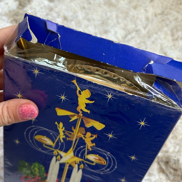 New in box Vintage Swedish Angel Party Chimes Christmas Decor Kitschy Gold MCM - Picture 7 of 12